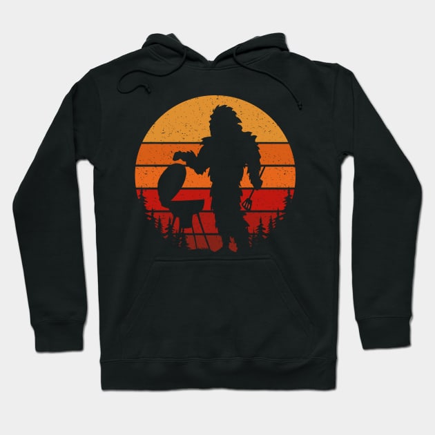 Retro Bigfoot Cooking Hoodie by Tesszero